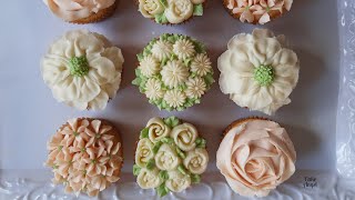 Mother's Day Floral Cupcakes | Buttercream flowers piping tutorial | Beginners cupcake decorating