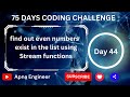 find out even numbers array using Stream functions | find even and odd number using java 8 #java