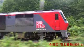 2017年８月２３日（水）今日の「石北臨時貨物列車」8071レ DF200-54+コキ11B+DF200-109 北見行【走行風景】