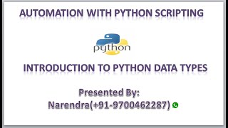 March-2019 Online Batch Day-2: Python Scripting | Data Types of Python | Type Conversion