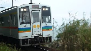 肥薩おれんじ鉄道 警笛あり HSOR-100形(台湾鉄路ﾗｯﾋﾟﾝｸﾞ車) 上田浦駅付近通過[汽笛吹鳴標識]