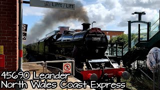 45690 Leander on The North Wales Coast Express at Prestatyn Station 16.07.2023