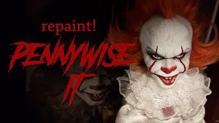 Repaint! Pennywise IT Custom OOAK doll Apoxie Sculpt