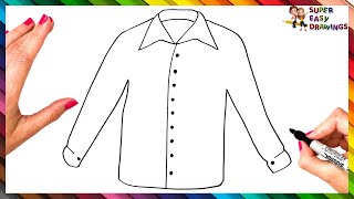 How To Draw A Shirt Step By Step 👔 Shirt Drawing Easy