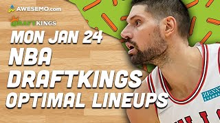 DraftKings NBA Lineups Monday 1/24/22 | NBA DFS DraftKings ConTENders Awesemo.com