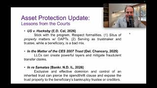 Asset Protection Update: Lessons From the Courts (Recent Cases)