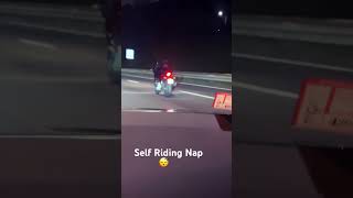 Nap on self riding motorcycle