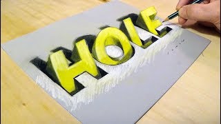 Drawing Hole Letters - 3D Trick Art by Vamos