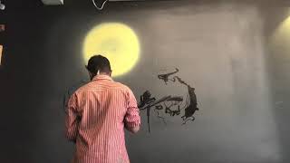 Wall art graffiti painting by Omkar Pawar