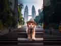 A cat tackles the steep steps of Batu Caves near the Petronas Towers in Kuala Lumpur! #kualalumpur