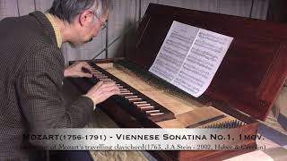 Mozart(1756-1791) - Viennese Sonatina No.1, 1mov. played on a copy of Mozart's travelling clavichord