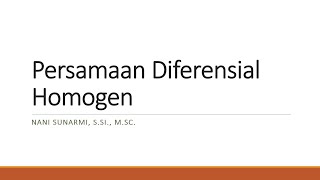 Persamaan Diferensial Homogen