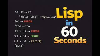 Lisp in 60 Seconds – REPL, Errors, and Quotes Explained