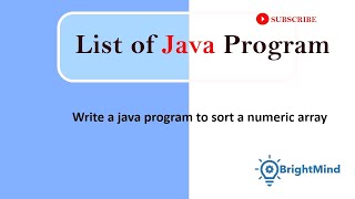 Java program to sorting numeric array