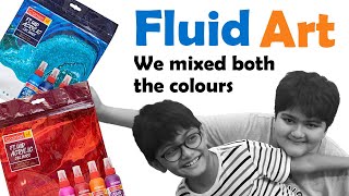 Camel Fluid acrylic art kit - Unboxing and reviewing/ Fluid acrylic painting for beginners /kids art