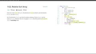 [June 11, 2024, LeetCode daily] 1122. Relative Sort Array - Python, solution explained