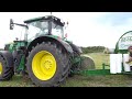 john deere 6250r 秋田県 佐々木畜産　牧草ロール作業　john deere 迫力の4台共演