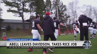 Davidson football coach Scott Abell takes Rice job