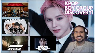 DISCOVERING KPOP BOY GROUPS! (ATEEZ, INFINITE, TXT, ONEUS, TREASURE) M/Vs REACTION | 🧊 SO DANGEROUS!