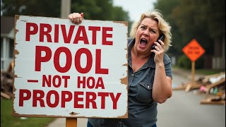 Karen HOA Queen Tries to Steal My Pool, Calls 911 When I Kick Her Out | EntitledPeople Reddit