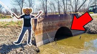 CATFISHING the SEWER TUNNEL at My FARM!!! (Walmart Challenge)