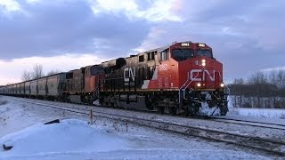 CN Train Spotting HD: BRAND NEW ES44AC!!! | CN ES44AC 2862 Leads CN 758 At Carvel AB 7/7 1/10/14