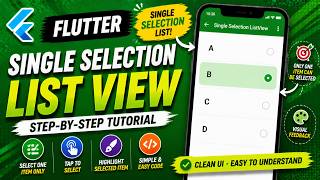 😱 FLUTTER ANDROID - 😱 LIST VIEW ~ SINGLE ITEM SELECTION 😱 TUTORIAL