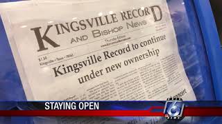Kingsville Record and Bishop News Publication will not be shutting down