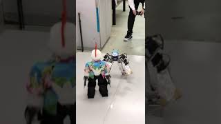 レグホーンVSキングニーボマン【自作二足歩行ロボットバトル】ロボワン3キロ以下級【Biped robot battle】#roboone #robotics #shorts