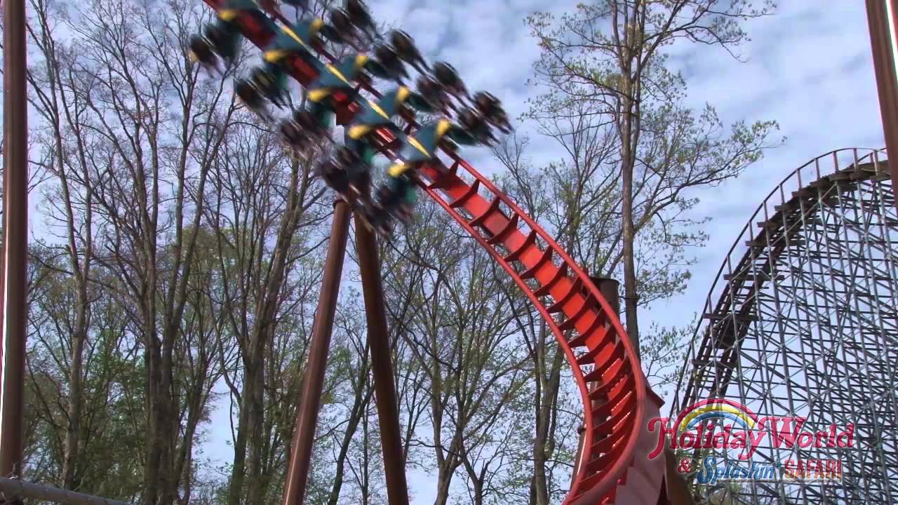 Thunderbird Launched Wing Coaster At Holiday World - YouTube