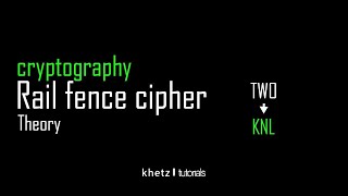 Rail Fence Cipher Theory | Cryptography | Khetz Tutorials