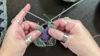 Crochet: Granny Square MAL, video 2:  row 2: building corners