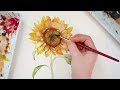 watercolor sunflower tutorial