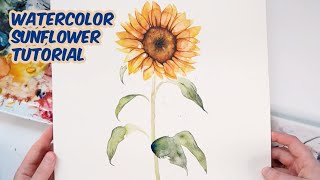 Watercolor Sunflower Tutorial