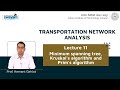 Lecture 11: Minimum spanning tree, Kruskal's algorithm and Prim's algorithm
