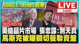 【1600 GOOGLE TRENDS精華】美搶晶片市場 張忠謀:別天真　馬斯克被曝關切曼聯賣盤