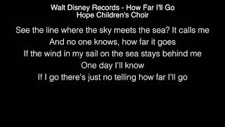 Hope Children's Choir - How Far I'll Go Lyrics (Walt Disney Records) AGT 2018