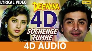 Sochenge Tumhe Pyar | 4D Audio | Deewana |Rishi Kapoor, Divya Bharti 90's Romantic | Dhamaka Music