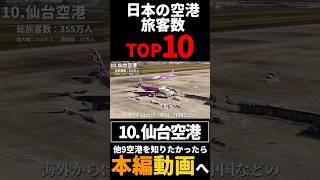 【日本の空港利用客数ベスト10】10.仙台空港 #空港 #飛行機 #ランキング #宮城