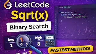 LeetCode Sqrt(x) Explained Step by Step (Brute Force + Binary Search)