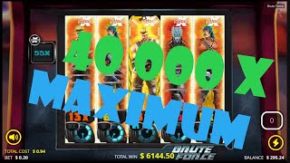 40 000x MAXIMUM BIG WIN on BRUTE FORCE NoLimit Slot Machine!