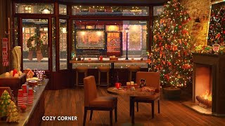 Cozy Christmas Coffee Shop Ambience with Christmas Music, Fireplace and Coffee Shop Background Noise