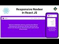 Responsive Navbar Tutorial With React JS | 2023