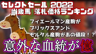 【あの血統が億】セレクトセール2022 当歳馬 落札価格ランキングTOP10！ 【まさかの値段】