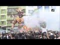 diwali locals burn effigy of narakasura in panaji catch news