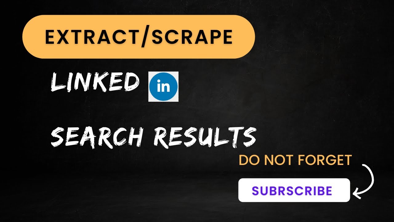 How To Extract / Scrape LinkedIn Search Results Using Python? - YouTube