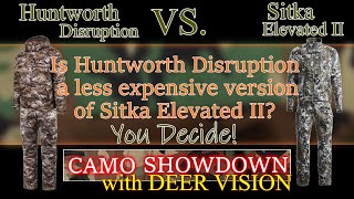 Huntworth Disruption Vs. Sitka Elevated II on 12 Backgrounds in Human and Deer Vision