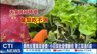 【每日必看】晴雨反覆葉菜變貴! 小白菜批發價翻倍 青江菜漲6成 20240501