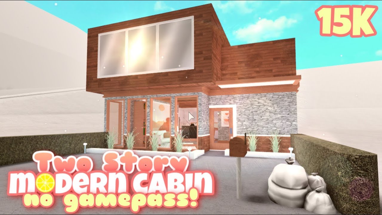 15K No Gamepass Cozy Two Story Cabin | TUTORIAL | Bloxburg - YouTube