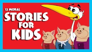 STORIES for KIDS (12 Moral Stories) | Lion and Mouse & more